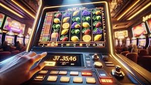 Antarmuka permainan Quickspin di aplikasi mobile kargototo dengan reel dan tombol kontrol